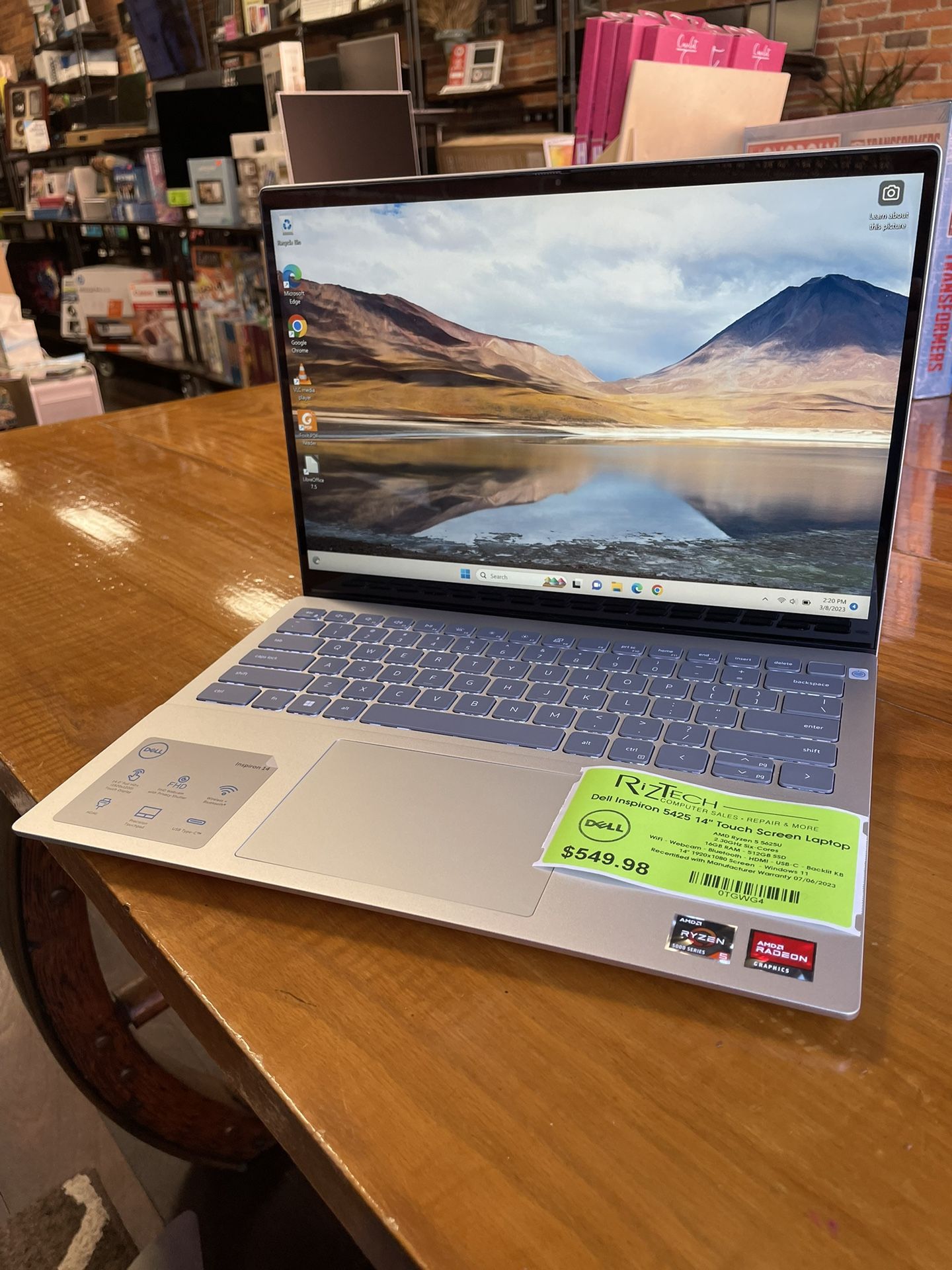 Dell Inspiron 5424 Touchscreen Laptop Ryzen 5 2.30GHz 6-Core 16GB RAM 512GB SSD MANWARRANTY 7/6/23