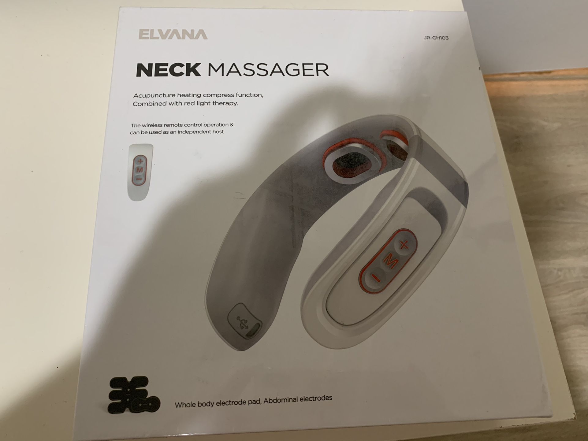 Neck Massager with Massage Patch, Joyroom Infrared Neck and Shoulder Massager for Pain Relief, 6 Modes 15 Levels Relax Massager with Heat Cordless Nec