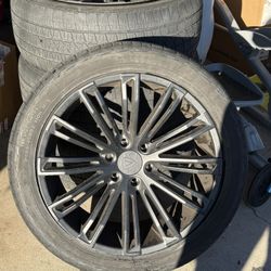 A set of 22 rims and tires