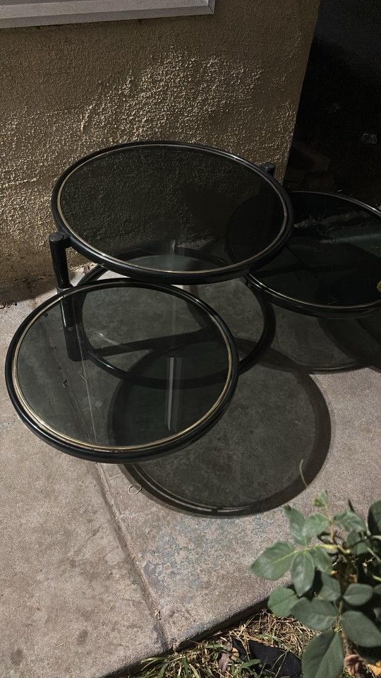 Milo baughman-style three-tier 