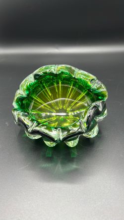 This Vintage Marano Style Art Glass Clam Shell Dish