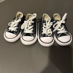 2 Pairs Toddler Size 5 Black Converse $10each