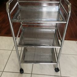 3 story stainless steel organizer with wheels