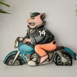 Vintage Carnival Race Game - Pig Biker - Coney Island 