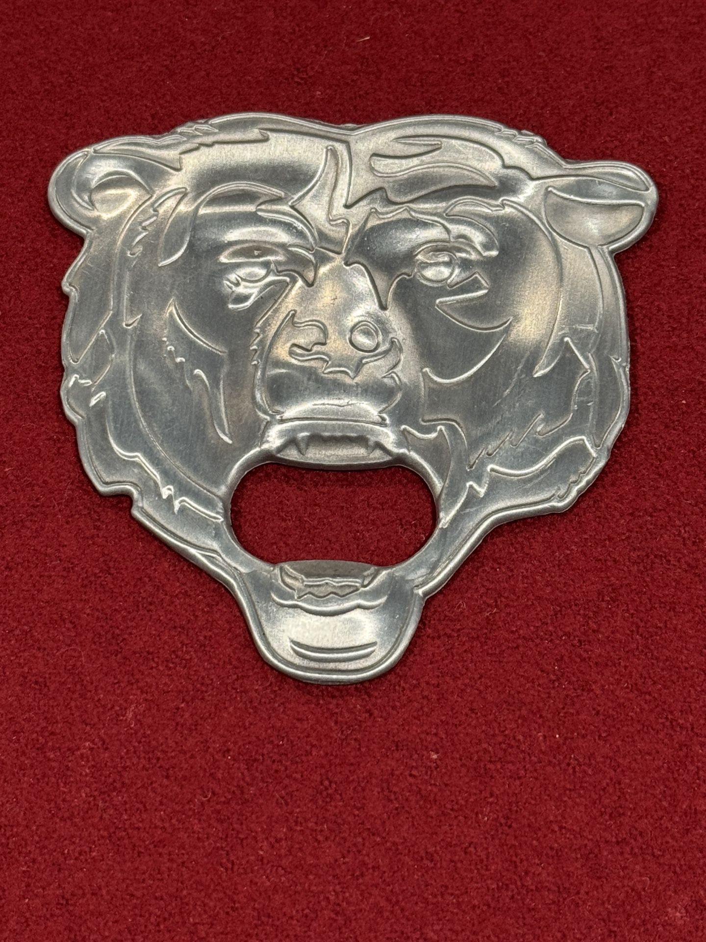 Metal Chicago Bears Bottle Opener. 3”x3”