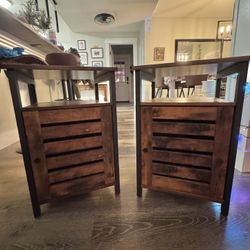 Two Small Cupboard Side Tables