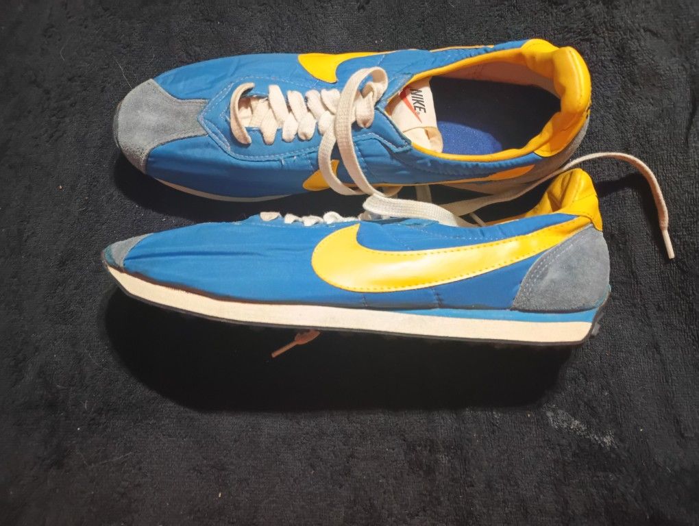 Vintage 70s, Brand New, NIKE Waffle Trainer Blue/Yellow