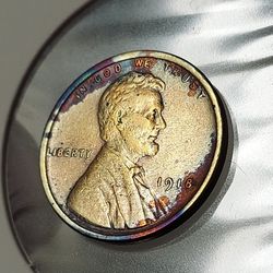 Rare & Error: (No VDB) STATUS:100% ORIGINAL ** VERY RARE GOLDEN TINTING   LINCOLN  PENNY ** 1918  ((MS64+)) ** DON'T  MISS..**