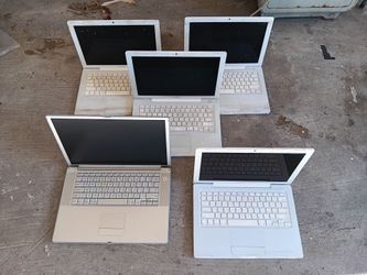 Lot of 5 Apple MacBook 2005 2007 laptops no power cords parts untested