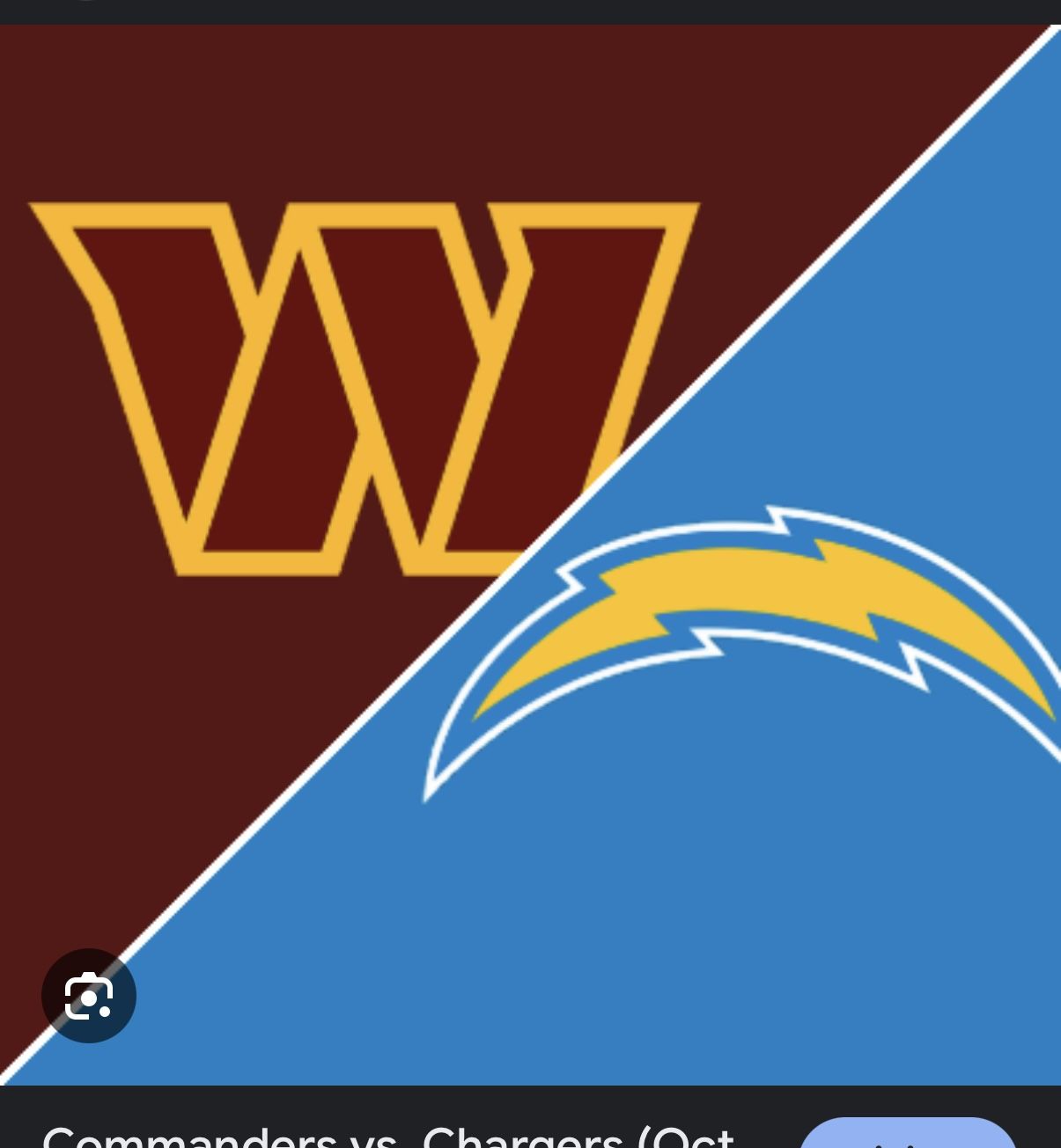 LA Chargers Vs Washington Commanders