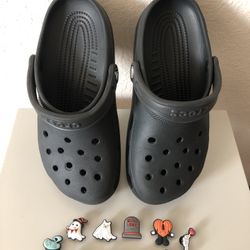 Crocs Classic Black Clogs (Men 7/Women 9)