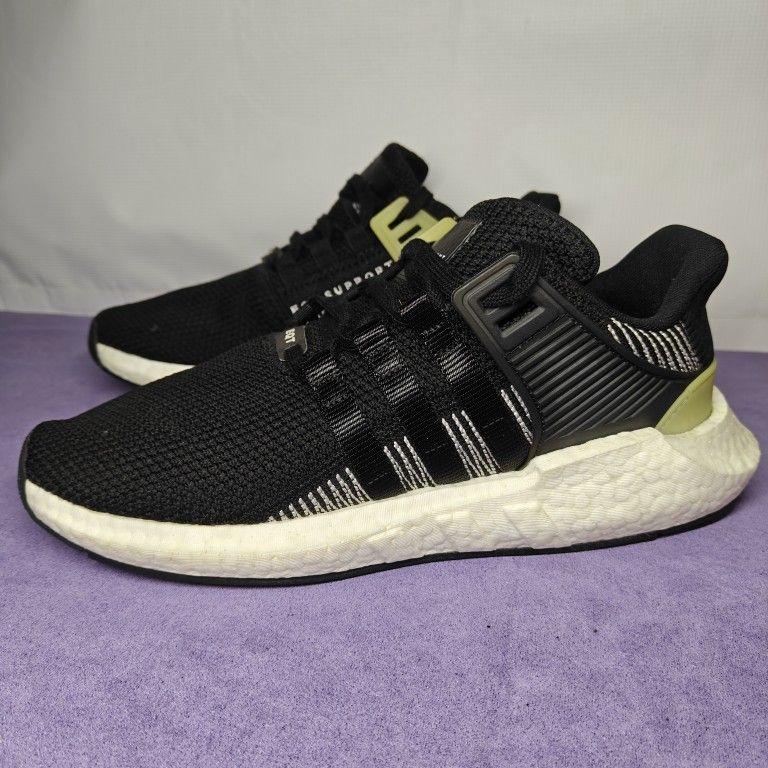 US size 10.5 Adidas EQT Support 93/17 "Core Black" sneaker BY9509