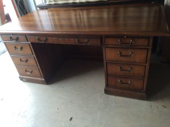 Solid Heavy Vintage Executive Desk