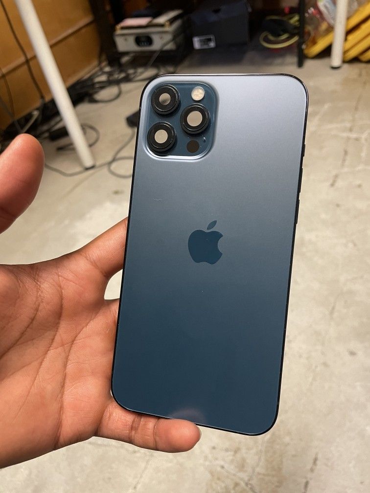 iPhone 12 Pro Max Blue For Cracked Back Glass Screen 13 Pro 14 Plus 15 16 Replacement Housing Frame