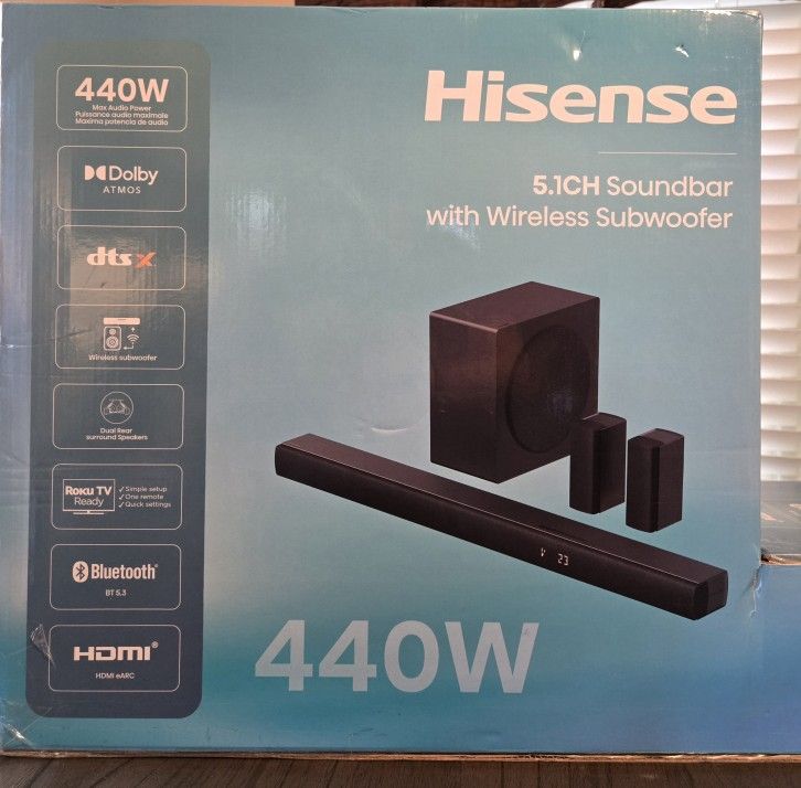 HISENSE 5.1CH SOUNDBAR w/ SUBWOOFER