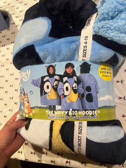 Bluey plush lined over size hoodie