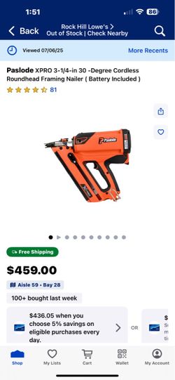 Paslode framing nailer