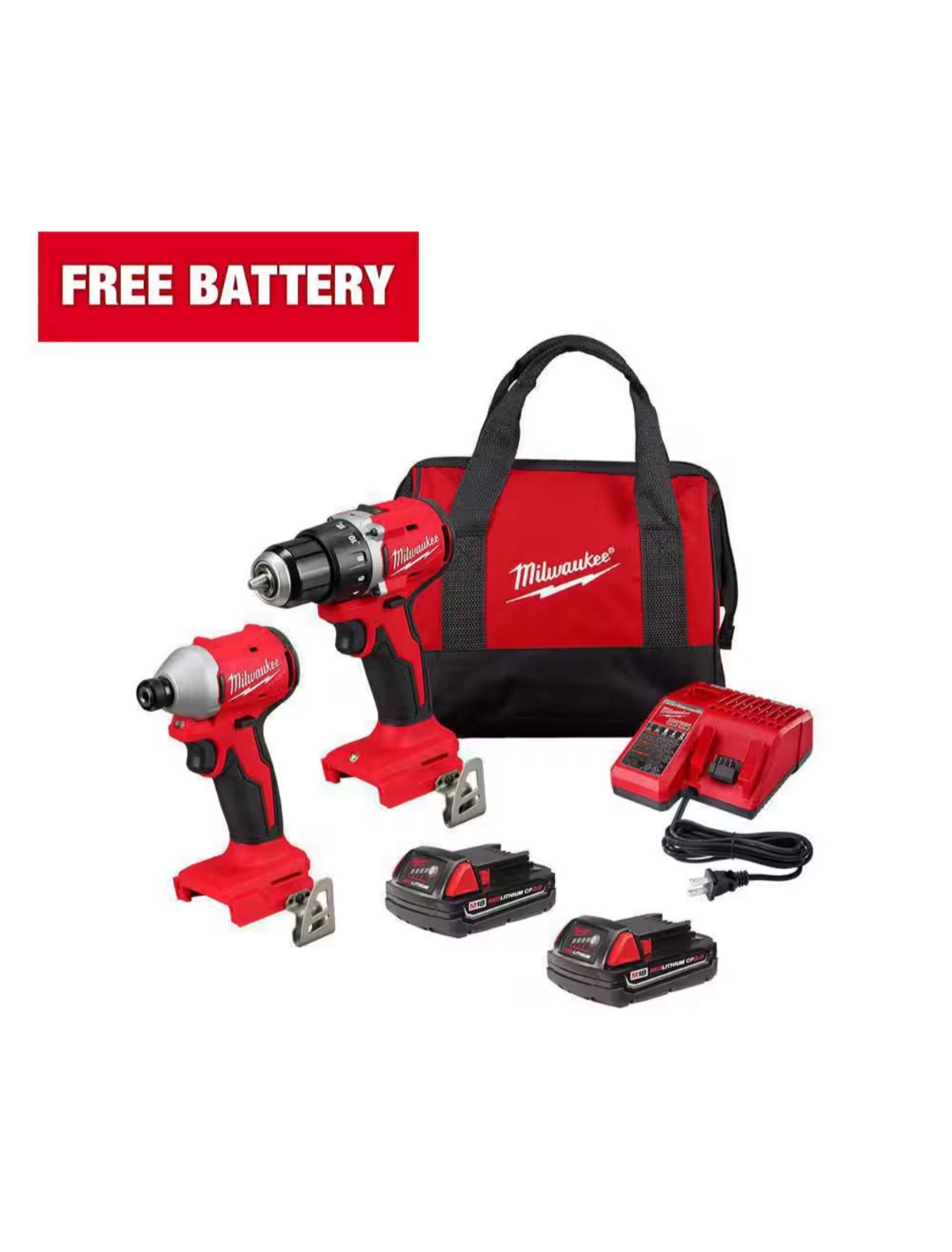 Milwaukee Combo Kit 2 Batteries 1 Charger