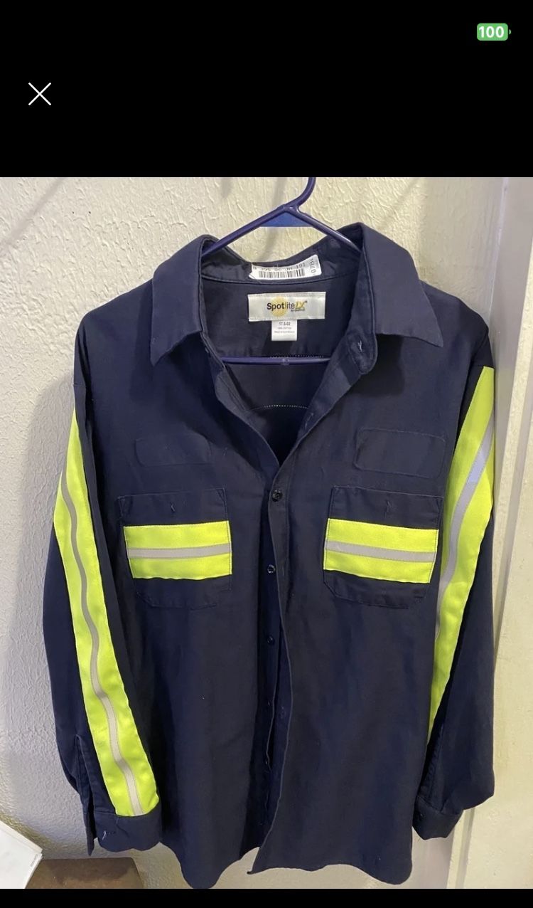 (2) Hi-Visibility long sleeve fire retardant shirt
