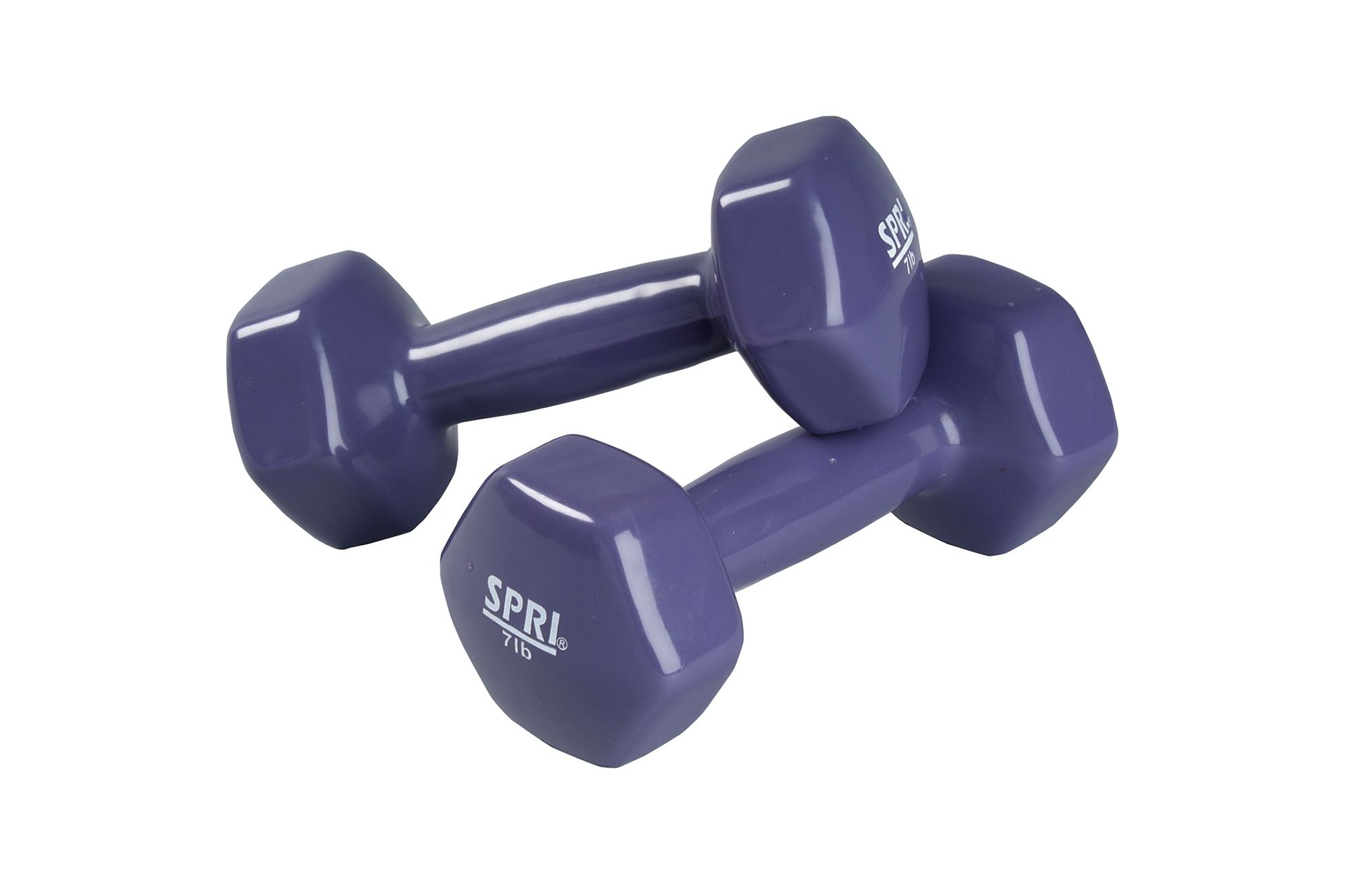 SPRI Deluxe Vinyl Dumbbells, 7 lb Pair