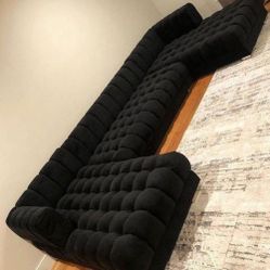 Ariana Black Double Chaise Sectional. Financing Options Available 