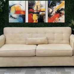 (Free Delivery 🚚 ) Yellow Cream Couch 🛋️ 