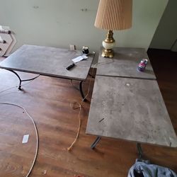 Coffee Table With 2 Side Tables + Lamp