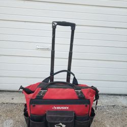 Tool Bag With Wheels and retractable handle,Tote ,used, Tool Box