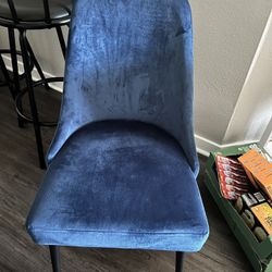 Blue Velvet Chairs (set Of 2)