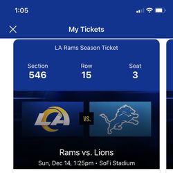 Rams Vs Lions Ticket!
