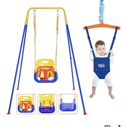 FUNLIO 2 in 1 Swing Set for Toddler & Baby Jumper,