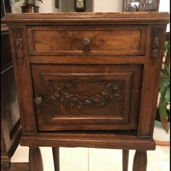 Antique Side Table Marble Top