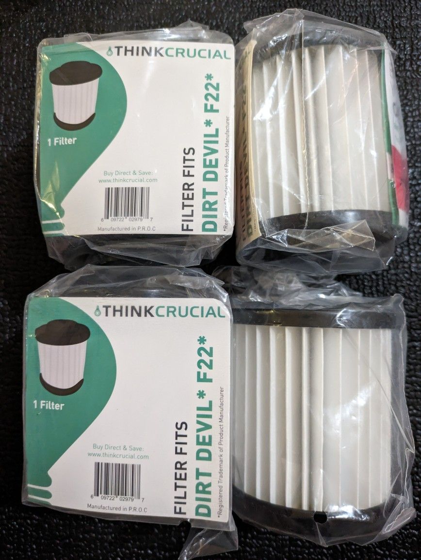 4 Packs Dirt Devil Part # 1LV1110000 - Fit Dirt Devil Models F22, F26, M084590, M085850, M085855, UD40000