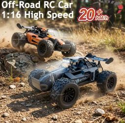 RC Monster Truck 1:16 Scale Remote Control Car 2.4GHz Alloy Shell 20KM/H Fast Off Road RC Car LED LED Headlight Toy Gift for Kid