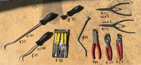 Snap On - Picks Pliers Brake Tools - PRICES IN PHOTO