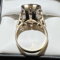 BEAUTIFUL PURE 10K YELLOW GOLD SMOKEY QUARTS RING SIZE 8 