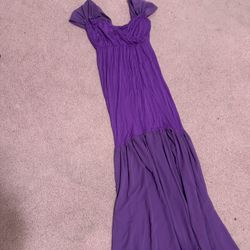 Medium Purple Long Stretchy Train Maternity Photo Gown Dress 
