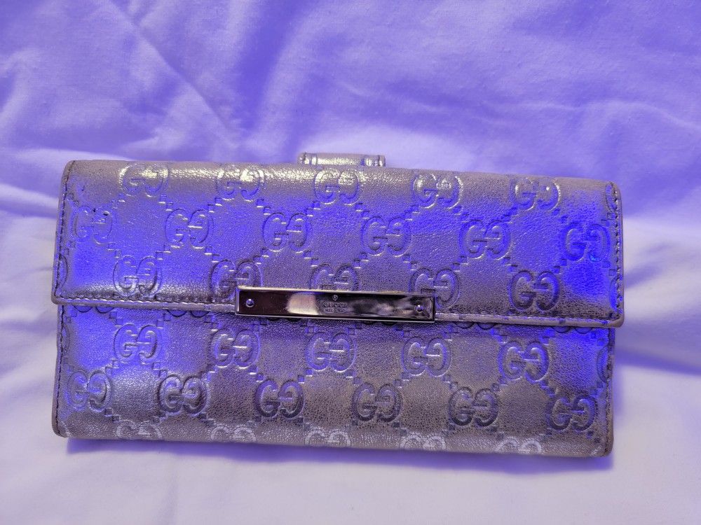 Gucci Silver Long Wallet