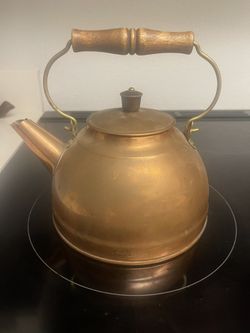Antique Tea Pot With Wooden Handle