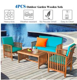Solid wood 4pcs patio set