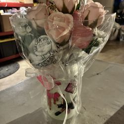 Valentine Gifts- Custom Libby Cups W/bandana Bouquet