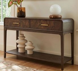 NEW Burlwood oak surface entry table sofa table brand new