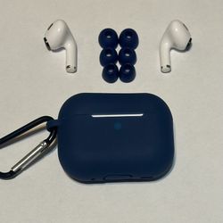  Blue AirPods Pro Generation 1 / 2 / 3 Case And Replacement Tips Set Of 6 ( S + M + L )