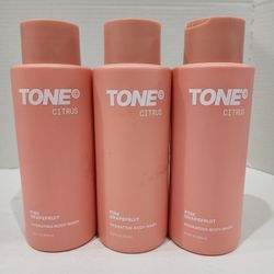 3pk TONE Pink Grapefruit Hydrating Body Wash Citrus 16 fl oz