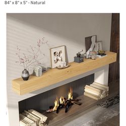 Natural Wood Fireplace Mantle - Brand New!