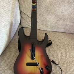 PlayStation 3 PS3 Guitar Hero Sunburst Guitar With Dongle - Untested