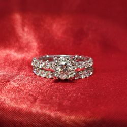 14k White Gold Diamond Eternity Ring with Band 4.0 ctw
