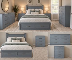 Slate Blue 5-Piece Bedroom Set queen
