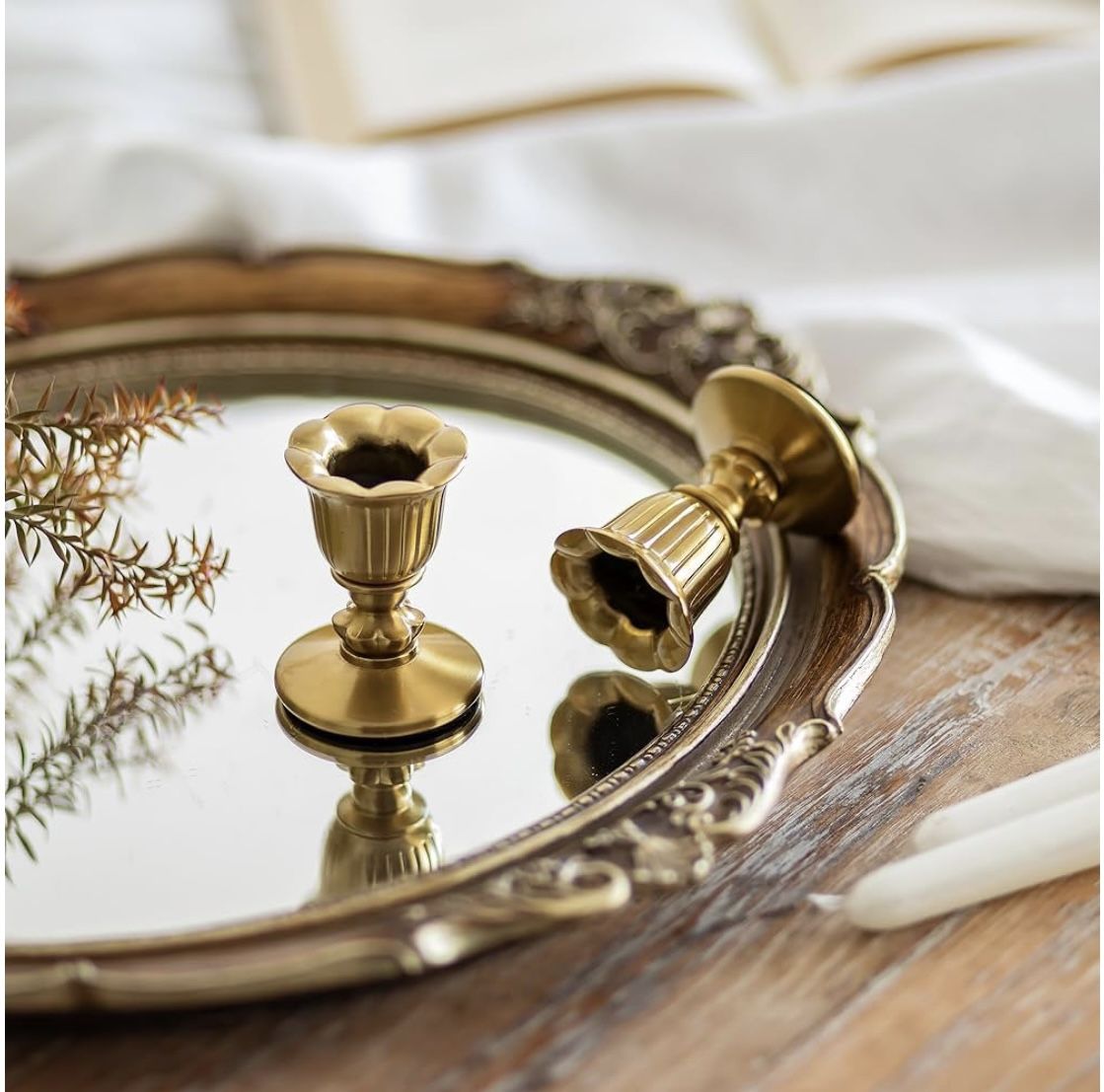 12 Vintage Candlestick Candle Holders Brass