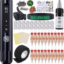 Dragonhawk Tattoo Kit L1 - Tattoo Pen Machine Wireless, Tattoo Kit - NEW SEALED